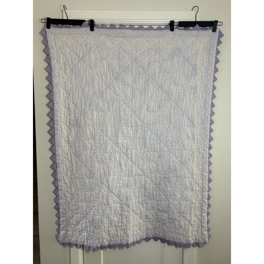 Handmade Baby Quilt Checkered Soft‎ Colors Triangle Border ~35"x46" - Picture 3 of 7